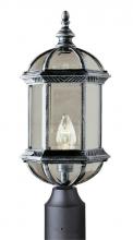 Trans Globe 4186 WH - 1LT POST TOP LANTERN-BEVELED G